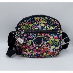Kipling Sweet Bouquet Floral Crossbody Bag Woman Lunch Purse 9" T x 9" W Preown